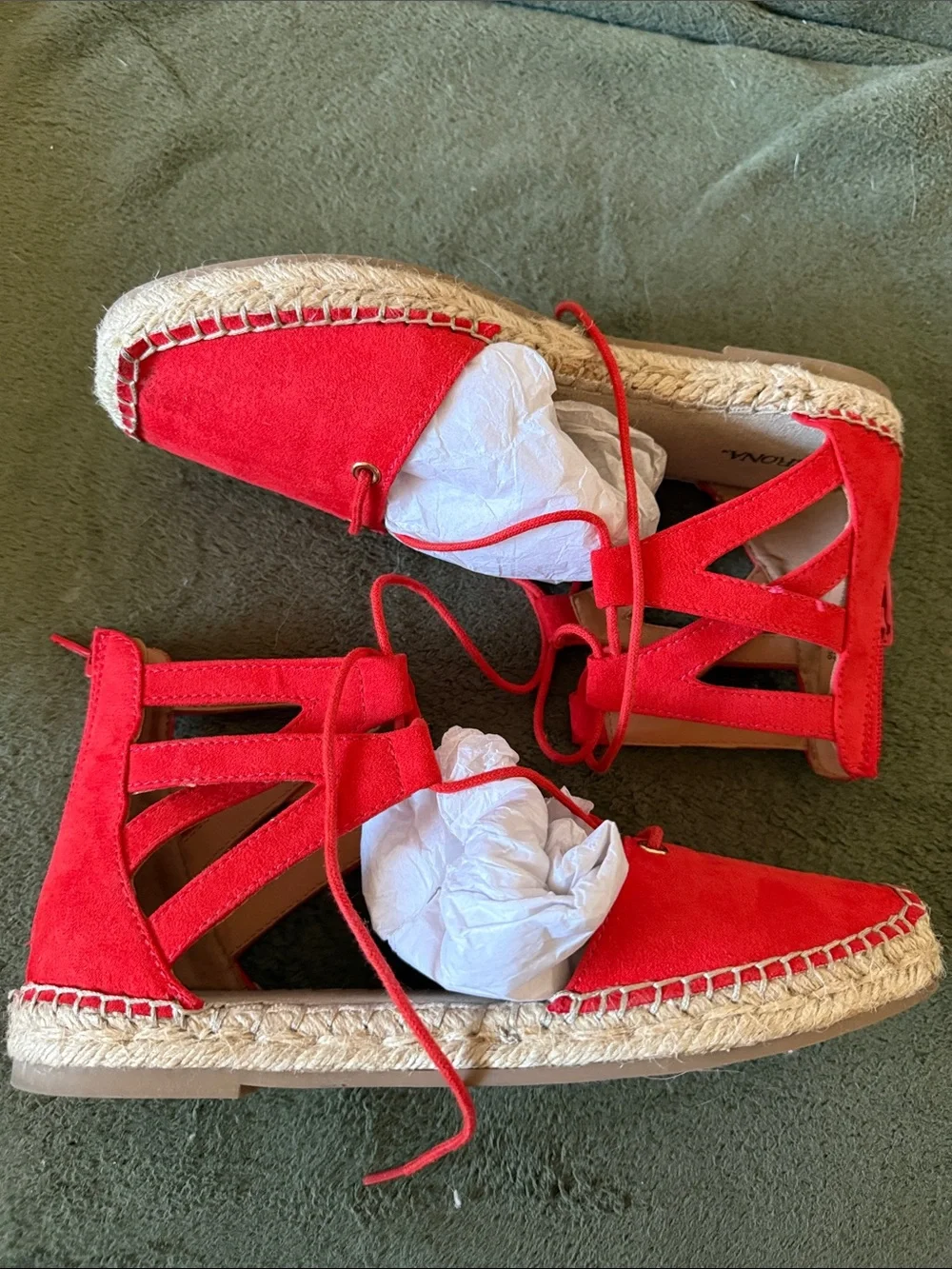 Coral Lace-Up Espadrille Flats - Women